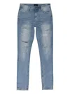 Rta Blue Faded Distressed Skinny Jeans In Blue