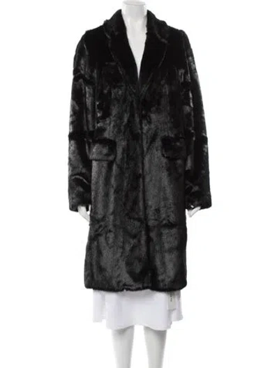 Pre-owned Rta Faux Fur Coat In Black