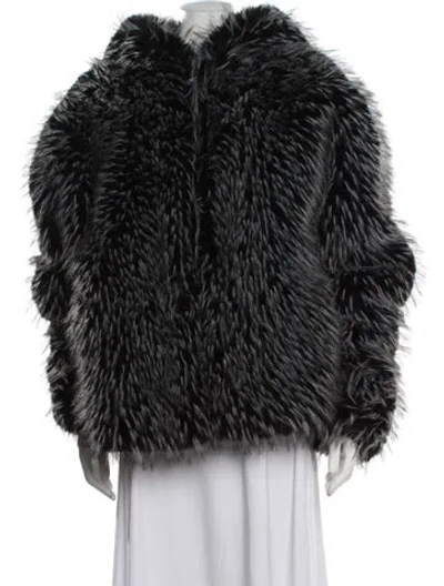 Pre-owned Rta Faux Fur Coat In Black