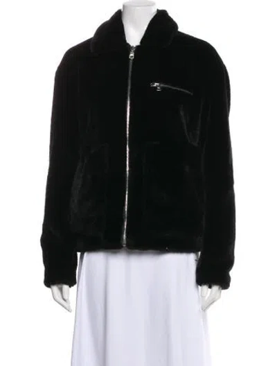 Pre-owned Rta Faux Fur Jacket In Black
