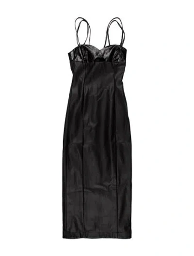 Pre-owned Rta Faux Leather Long Dress W/ Tags In Black