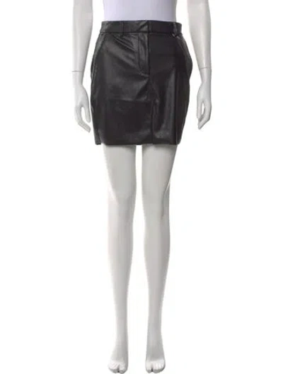 Pre-owned Rta Faux Leather Mini Skirt W/ Tags In Black