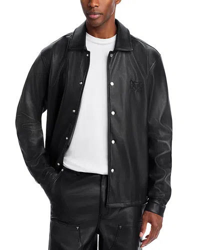 Rta Parlan Faux Leather Shacket In Black