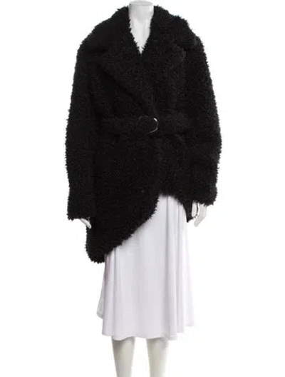 Pre-owned Rta Faux Shearling Faux Fur Coat In Black