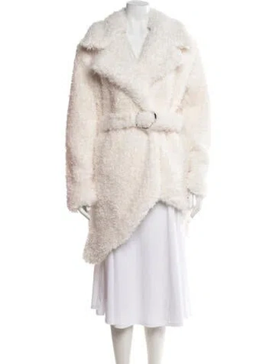 Pre-owned Rta Faux Shearling Faux Fur Coat In White