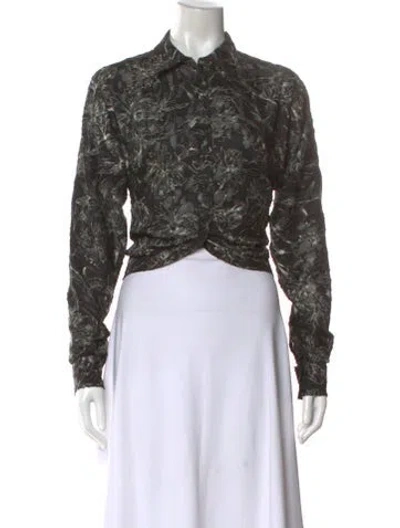 Pre-owned Rta Floral Print Long Sleeve Blouse W/ Tags In Multi