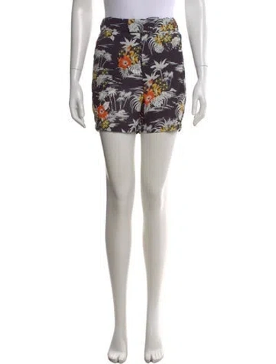 Pre-owned Rta Floral Print Mini Shorts W/ Tags In Black