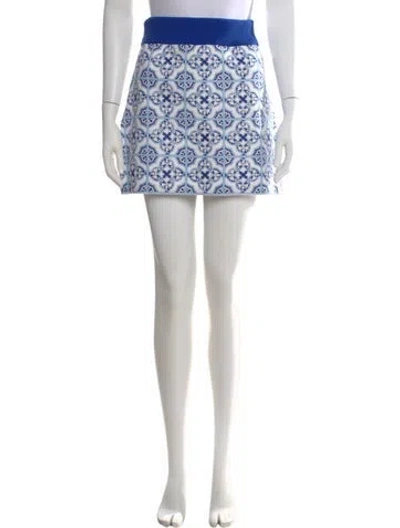 Pre-owned Rta Floral Print Mini Skirt W/ Tags In Blue