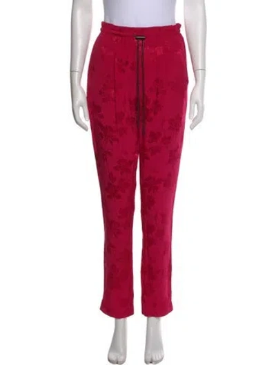 Pre-owned Rta Floral Print Straight Leg Pants In Pink