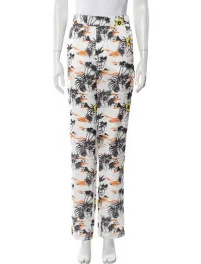 Pre-owned Rta Floral Print Straight Leg Pants W/ Tags In Neutral