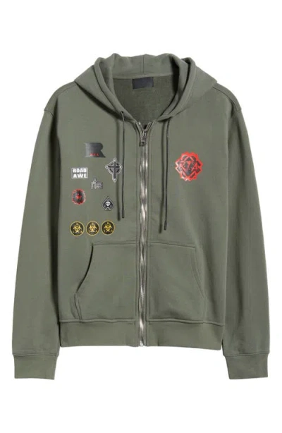 Rta Floyd Military Patch Sweater In Green