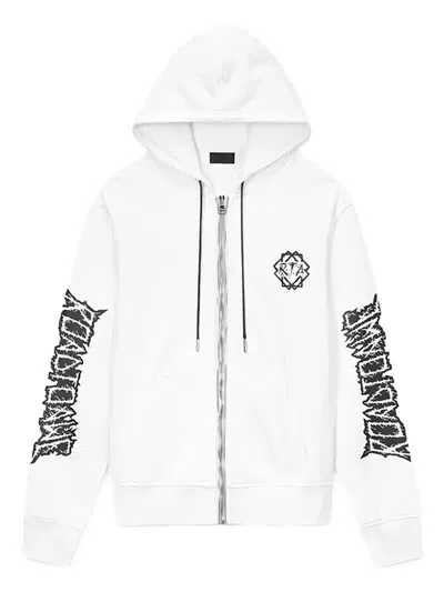 Rta Road To Awe Zip Up Hoodie In White