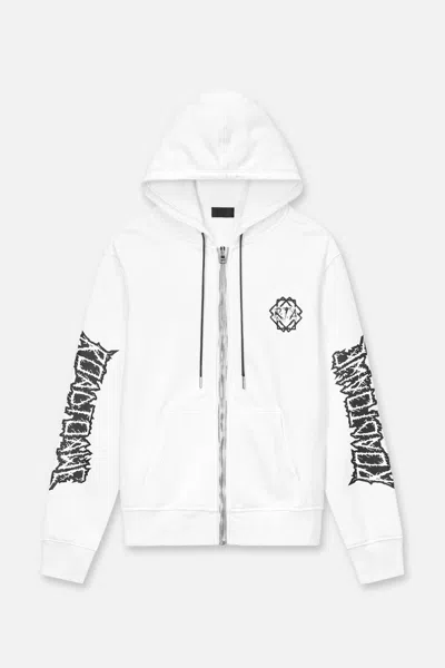 Rta Road To Awe Zip Up Hoodie In White