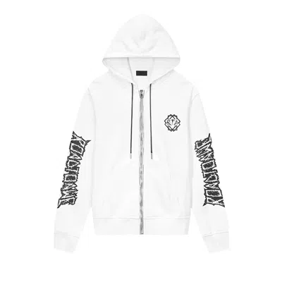 Pre-owned Rta Floyd Zip Up Hoodie 'white Metal Road To Awe' | Men's Size Xl