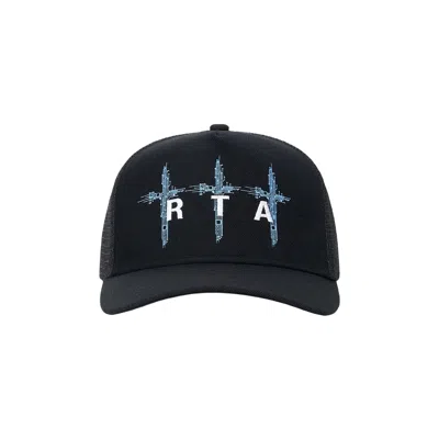 Pre-owned Rta Gideon Trucker Hat 'black Triple Circuit Board Cross' | Men's Size Onesize