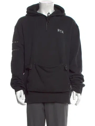 Pre-owned Rta Graphic Print Crew Neck Hoodie In Black