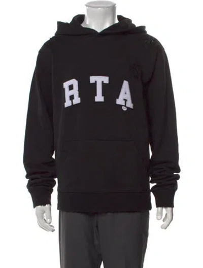 Pre-owned Rta Graphic Print Crew Neck Hoodie In Black
