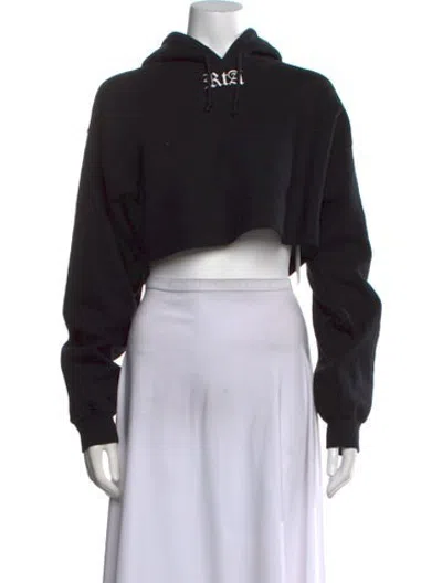 Pre-owned Rta Graphic Print Crew Neck Hoodie In Black