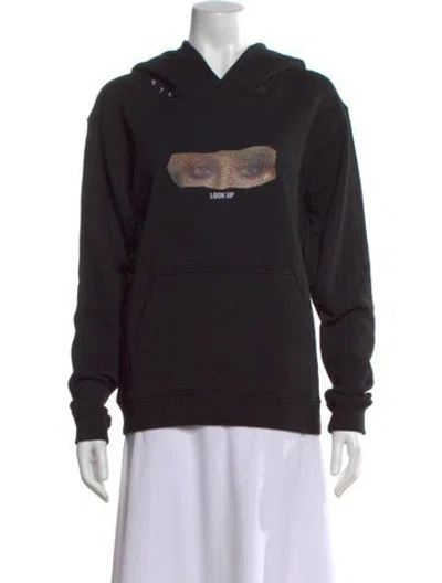 Pre-owned Rta Graphic Print Crew Neck Hoodie W/ Tags In Black