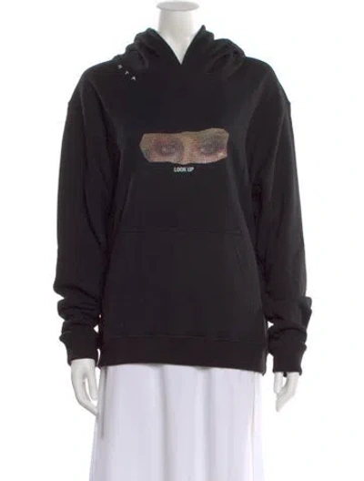 Pre-owned Rta Graphic Print Crew Neck Hoodie W/ Tags In Black