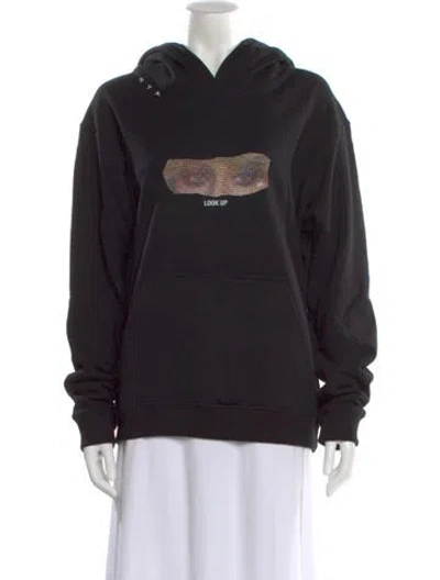 Pre-owned Rta Graphic Print Crew Neck Hoodie W/ Tags In Black