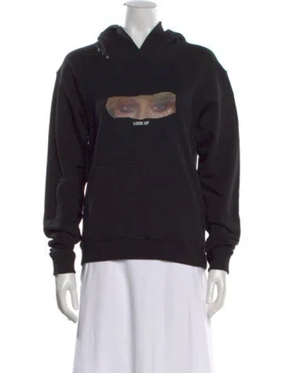 Pre-owned Rta Graphic Print Crew Neck Sweater In Black