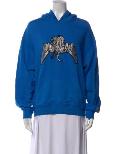 Pre-owned Rta Graphic Print Crew Neck Sweater In Blue