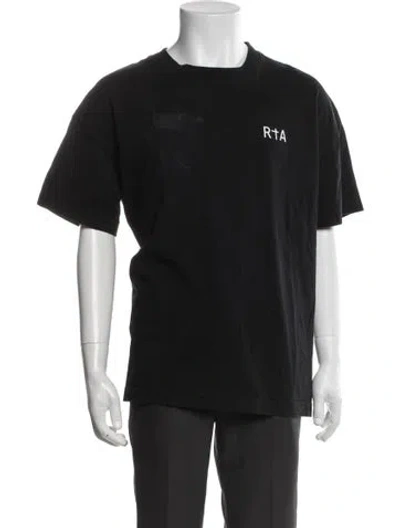 Pre-owned Rta Graphic Print Crew Neck T-shirt In Black