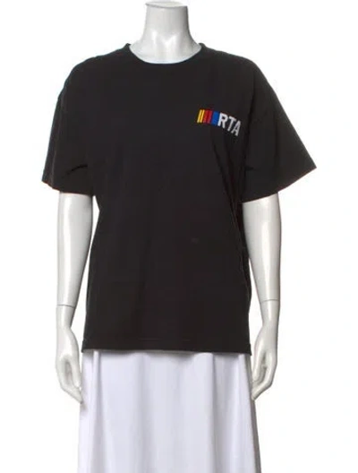 Pre-owned Rta Graphic Print Crew Neck T-shirt In Black