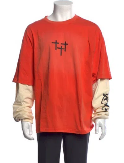 Pre-owned Rta Graphic Print Crew Neck T-shirt W/ Tags In Orange