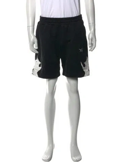 Pre-owned Rta Graphic Print Jogger Shorts In Black