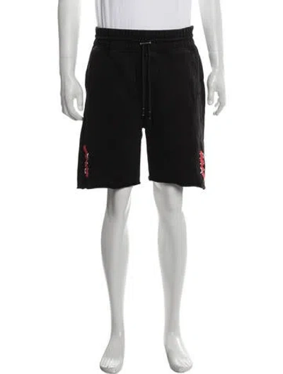 Pre-owned Rta Graphic Print Jogger Shorts In Black