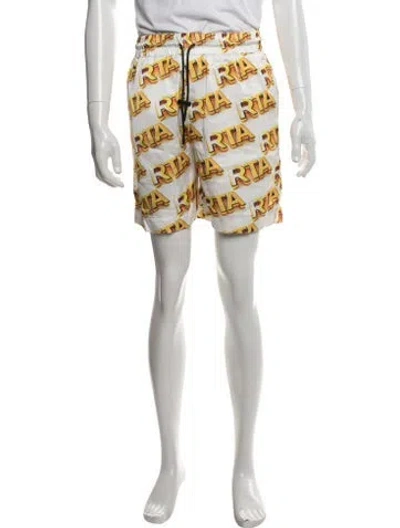 Pre-owned Rta Graphic Print Jogger Shorts W/ Tags In Yellow