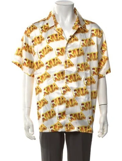 Pre-owned Rta Graphic Print Short Sleeve Shirt W/ Tags In Yellow