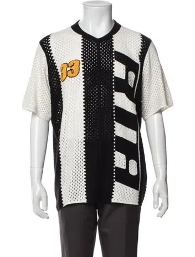 Pre-owned Rta Graphic Print V-neck Pullover W/ Tags In Black