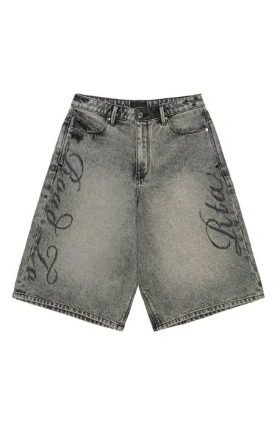 Rta Gustavo Oversize Denim Bermuda Shorts In Gray