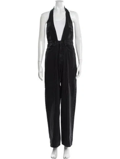 Pre-owned Rta Halterneck Jumpsuit In Black