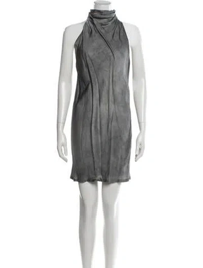 Pre-owned Rta Halterneck Mini Dress In Gray