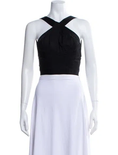 Pre-owned Rta Halterneck Sleeveless Crop Top W/ Tags In Black