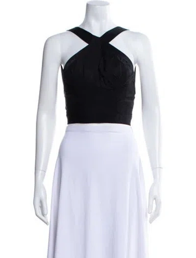 Pre-owned Rta Halterneck Sleeveless Crop Top W/ Tags In Black