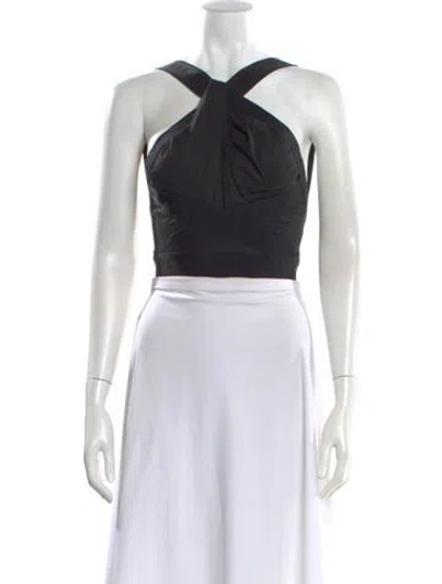 Pre-owned Rta Halterneck Sleeveless Crop Top W/ Tags In Black