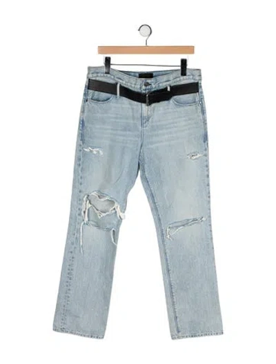 Pre-owned Rta High-rise Straight Leg Jeans In Blue