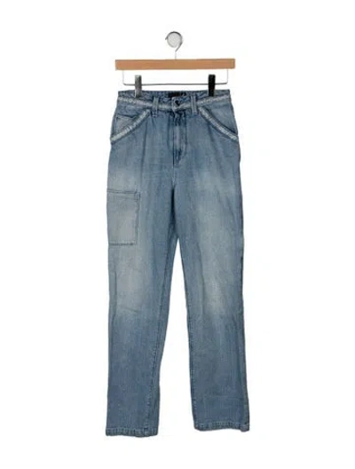 Pre-owned Rta High-rise Straight Leg Jeans In Blue