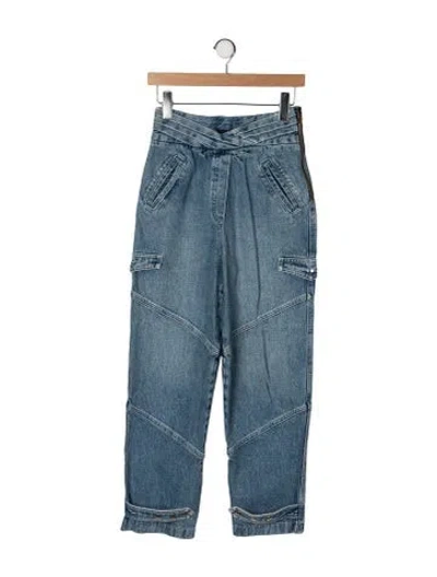 Pre-owned Rta High-rise Straight Leg Jeans In Blue