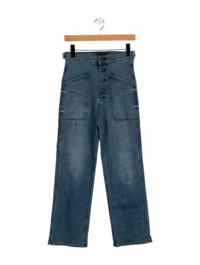 Pre-owned Rta High-rise Straight Leg Jeans In Blue