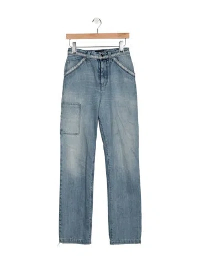 Pre-owned Rta High-rise Straight Leg Jeans In Blue