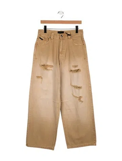 Pre-owned Rta High-rise Wide Leg Jeans In Brown