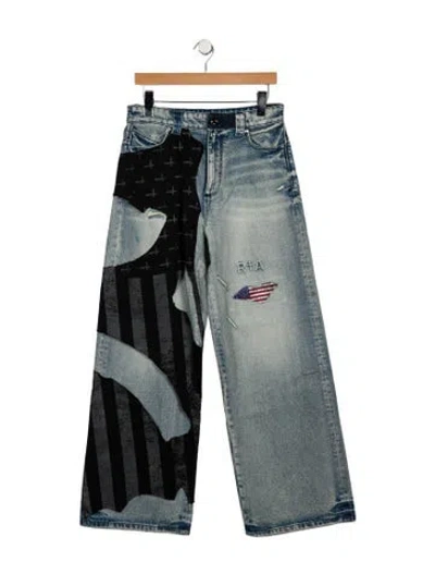 Pre-owned Rta High-rise Wide Leg Jeans W/ Tags In Blue