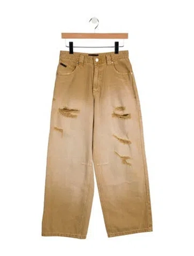 Pre-owned Rta High-rise Wide Leg Jeans W/ Tags In Brown