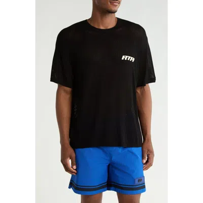 Rta Ian Rib Knit T-shirt In Black